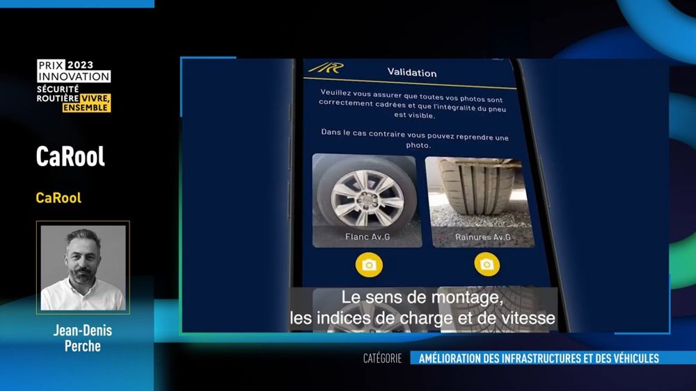 CaRool, stage 5: Zoomed phone screen titled 'Validation': 'Veuillez vous assurer que toutes vos photos sont