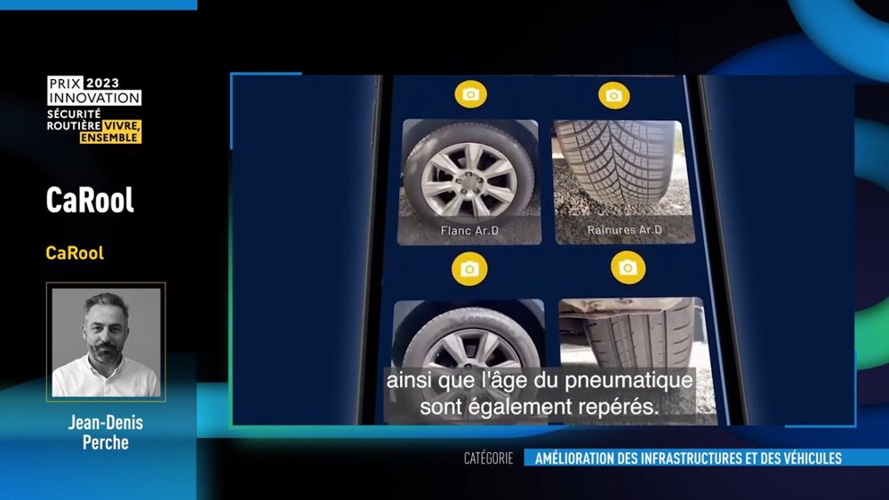 CaRool, stage 4: Photo grid for the rear tyres ('Flanc Ar.D', 'Rainures Ar.D' plus a second row) with yello