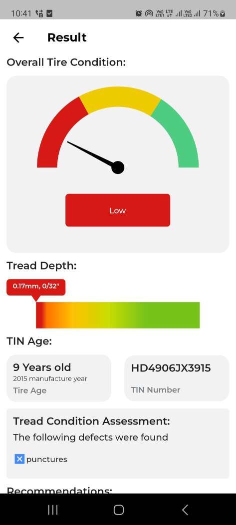 Tire Scan (Tire Cloud) - Results